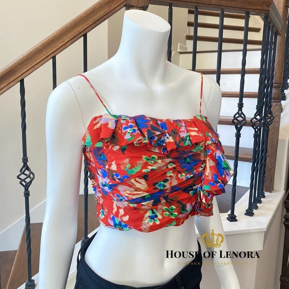 NWOT ZARA Ruffle Spaghetti Strap Cami Top, size Small - Picture 7 of 10